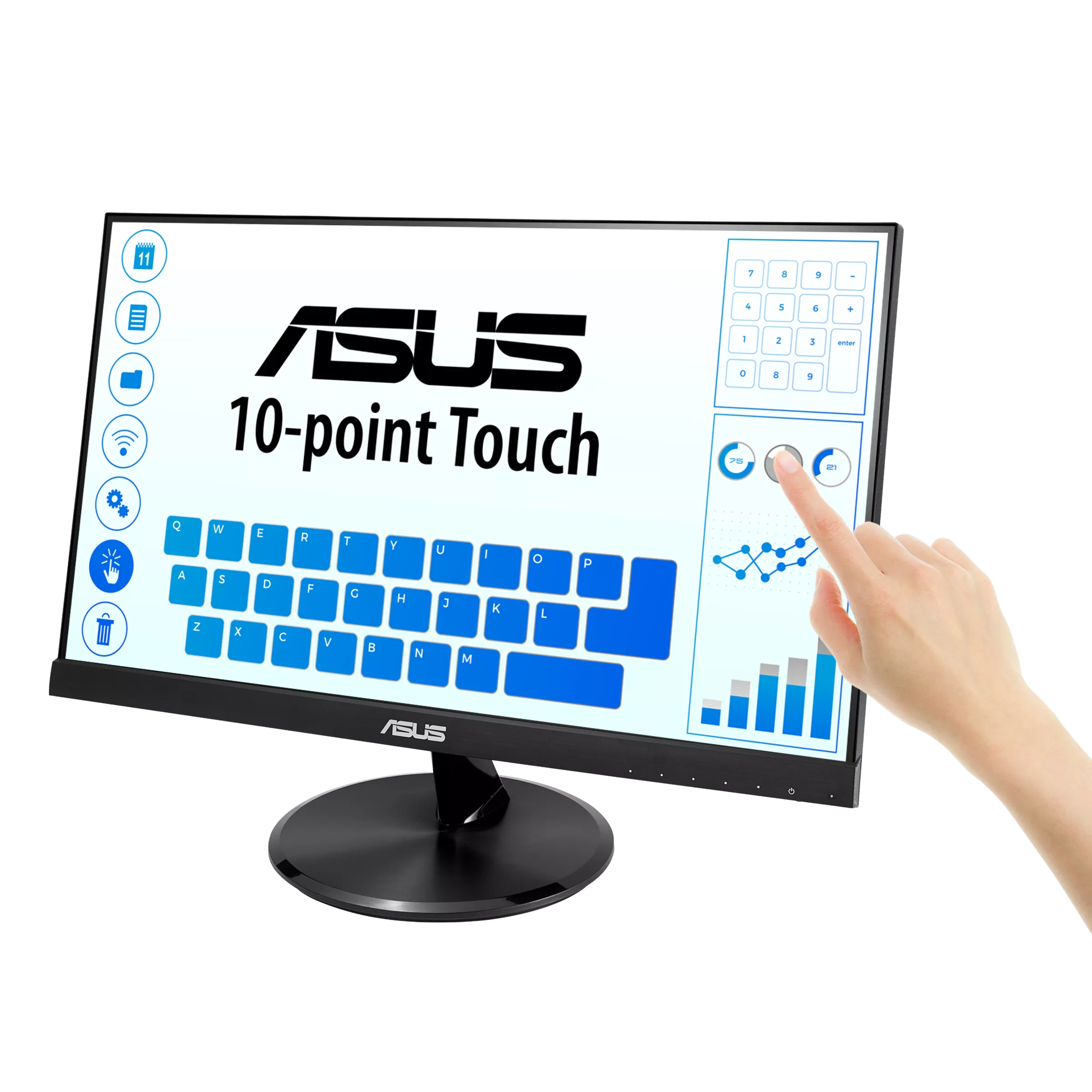 Монитор Asus 21.5" VT229H черный IPS LED 16:9 HDMI M/M глянцевая 1000:1 250cd 178гр/178гр 1920x1080 60Hz VGA FHD USB Touch 3.83кг