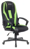 Кресло игровое Zombie VIKING-9 черный/салатовый текстиль/эко.кожа крестов. пластик