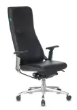 Кресло руководителя Бюрократ _ARTI черный кожа крестовина алюминий