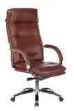 Кресло руководителя Бюрократ T-9927SL светло-коричневый Leather Eichel кожа крестов. металл хром Image