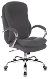 Кресло руководителя Бюрократ T-9950SL Fabric серый Alfa 44 крестов. металл хром Image