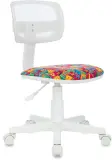 Кресло детское Бюрократ CH-W299 белый TW-15 сиденье мультиколор алфавит сетка/ткань крестов. пластик пластик белый