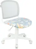 Кресло детское Бюрократ CH-W296NX светло-серый TW-02 овечки сетка/ткань крестов. пластик пластик белый