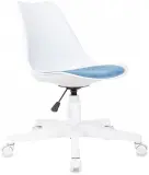 Кресло Бюрократ CH-W333 белый сиденье голубой Velvet 86 крестов. пластик пластик белый