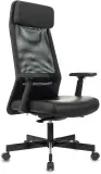 Кресло руководителя Бюрократ T-995 черный TW-01 эко.кожа/сетка с подголов. крестов. металл черный