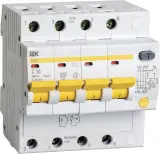 Выключатель автом. дифф. тока IEK MAD10-4-016-C-030 АД14 16A тип C 4.5kA 30мА AC 4П 230/400В 5мод белый (упак.:1шт) Image