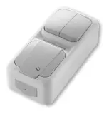 Выключатель Panasonic Palmiye откр. 2кл. IP54 серый глянцевый (упак.:1шт) (90555782-RU)