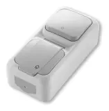 Выключатель Panasonic Palmiye откр. 1кл. IP54 серый глянцевый (упак.:1шт) (90555783-RU)