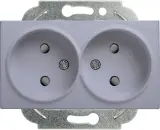 Розетка силов. Panasonic Karre&Arkedia WKTT02142SL-RU 2розет. скрыт. зазем. штор. IP20 серебро (упак.:1шт)