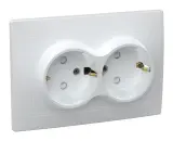 Розетка силов. IEK Кварта ERK21-K01-16-DM 2розет. двойн. скрыт. зазем. штор. крыш. IP20 белый (упак.:1шт)