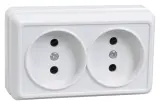 Розетка силов. IEK Октава ERO20-K01-10-DC 2розет. двойн. откр. крыш. IP20 белый (упак.:1шт)