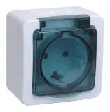 Розетка силов. IEK Гермес Plus ERMP12-K03-16-54-EC одинар. откр. зазем. крыш. IP54 белый/серый (упак.:1шт)