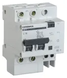 Выключатель автом. дифф. тока IEK АД12 Generica MAD15-2-063-C-030 63A тип C 4.5kA 30мА AC 2П 230В 4мод серый (упак.:1шт)