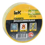 Изолента IEK UIZ-20-10-K52 ш.19мм 20м желтый/зеленый (упак.:10шт) (UIZ-20-10-K52-10PCS)