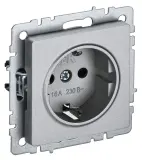 Розетка силов. IEK Brite РС11-1-0-БрА BR-R11-16-K47 одинар. скрыт. зазем. IP20 алюминий (упак.:1шт)