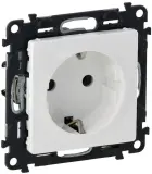 Розетка силов. Legrand Valena Life 753424 скрыт. зазем. штор. IP20 белый