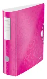 Папка-регистратор Leitz WOW 11060023 A4 82мм полифом розовый металлик
