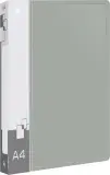Папка на 2-х кольцах Бюрократ -0818/2RGREY A4 пластик 0.7мм кор.18мм внутр. с вставкой серый Image