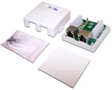 Настенная розетка, 2 порта RJ-45 категории 5е, STP, белая Image