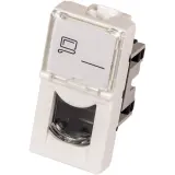 Вставка Mosaic 22.5x45, RJ-45 UTP, кат.5e, со шторкой и увеличенным окном маркировки, белая Image