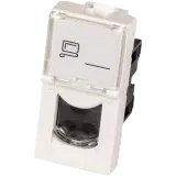 Вставка Mosaic 22.5x45, RJ-45 UTP, кат.6, со шторкой и увеличенным окном маркировки, белая Image