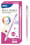 Ручка гелев. Deli Delight EG118-PK прозрачный роз. черн. линия 0.5мм Image