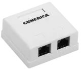 Розетка инф. настенная RJ45 кат. 5Е UTP 2 порта GENERICA