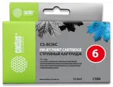 Картридж струйный Cactus CS-BCI6C голубой (12мл) для Canon S800/ S820/ S900/ S9000; i550/ i560/ i860/ i865/ i905D/ i950S/ i960x/ i965/ i990/ i9100/ i9950; JX500; MP750/ MP760; iP600D/ iP3000/ iP600D/ iP8500; BJC-8200 Photo Image