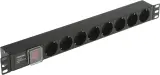 Блок распределения питания Hyperline SHE19-8SH-S-IEC гор.размещ. 8xSchuko базовые (SHE19-8SH-S-IEC)