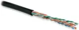 Кабель информационный Hyperline UUTP4-C5E-S24-OUT-PE-BK-100 кат.5E U/UTP 4X2X24AWG PE внутренний 100м черный Image
