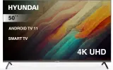 Телевизор LED Hyundai 50" H-LED50BU7006 Android TV Frameless Metal черный 4K Ultra HD 60Hz DVB-T2 DVB-C DVB-S DVB-S2 USB WiFi Smart TV Image