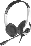 Наушники с микрофоном A4Tech Fstyler FH100U белый/черный 2м накладные USB оголовье (FH100U (PANDA)) Image