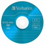 Диск DVD-RW Verbatim 4.7Gb 4x Slim case (5шт) Color (43563) Image