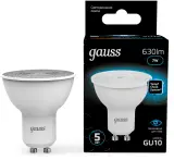 Лампа светодиодная Gauss 101506307 7Вт цок.:GU10 рефлек. 150B 6500K св.свеч.бел.хол. MR16 (упак.:1шт) Image