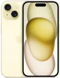 Смартфон Apple A3090 iPhone 15 128Gb желтый моноблок 3G 4G 1Sim 6.1" 1179x2556 iOS 16 48Mpix 802.11 a/b/g/n/ac/ax NFC GPS Protect
