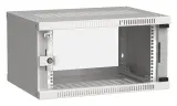 Шкаф коммутационный ITK Linea WE (LWE3-06U64-GF) настенный 6U 600x450мм пер.дв.стекл направл.под закл.гайки 50кг серый 400мм 11кг 200град. 320мм 20 сталь Image