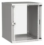 Шкаф коммутационный ITK Linea WE (LWE3-15U66-GF) настенный 15U 600x600мм пер.дв.стекл направл.под закл.гайки 50кг серый 550мм 22.3кг 200град. 715мм IP20 IK08 сталь Image
