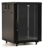 Шкаф коммутационный Hyperline (TWB-FC-1566-GP-RAL9004) настенный 15U 600x600мм пер.дв.стекл 60кг черный 787мм IP20 сталь Image
