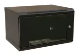 Шкаф коммутационный WRline (WR-TW-0966-GP-RAL9004) настенный 9U 600x600мм пер.дв.стекл 2 бок.пан. направл.под винты 60кг черный 500мм 500мм IP20 сталь Image