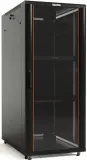 Шкаф коммутационный Hyperline (TTBR-2268-AS-RAL9004) напольный 22U 600x800мм пер.дв.стекл задн.дв.спл.стал.лист 2 бок.пан. 800кг черный 710мм 75.1кг 1166мм IP20 сталь Image