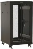 Шкаф коммутационный Hyperline (TTBR-1866-DD-RAL9004) напольный 18U 600x600мм пер.дв.перфор.2ств. задн.дв.перфор. 1000кг черный 510мм 53.8кг 988мм IP20 сталь Image