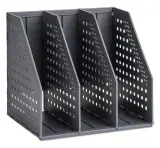 Лоток вертикальный Deli 79003Black 3отд. складной A5 200х150х180мм черный пластик Image