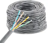 Кабель сетевой Buro BU-COP-040-100M UTP 4 пары cat5E solid 0.40мм Cu 100м серый Image