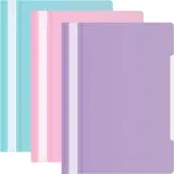 Папка-скоросшиватель Бюрократ Pastel -PSLPAST-MP A4 прозрач.верх.лист пластик ассорти 0.14/0.18 (упак.:3шт) Image