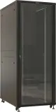 Шкаф серверный Hyperline (TTBR-4281-AS-RAL9004) напольный 42U 800x1000мм пер.дв.стекл задн.дв.спл.стал.лист 4 бок.пан. 1000кг черный 910мм IP20 сталь Image