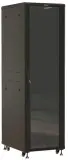 Шкаф серверный Hyperline (TTBR-4268-AS-RAL9004) напольный 42U 600x800мм пер.дв.стекл задн.дв.перфор. 4 бок.пан. 1000кг черный 710мм 2055мм IP20 Image