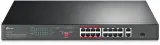 Сетевое оборудование TP-Link TL-SL1218P, 16-портовый 10/100Мбит PoE+ коммутатор, 16 портов RJ45 10/100 Мбит/с + 1 гигабитный RJ45 порт + 1 гигабитный комбинированный RJ45/SFP-слот, бюджет до 150 Ватт, 250m Image
