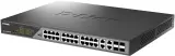 Коммутатор D-Link Smart L2 Surveillance Switch 24х1000Base-T PoE (8 PoE ports 802.3bt 90W), 4xCombo 1000Base-T PoE/SFP, PoE Budget 518W, Long-range PoE up to 250m Image