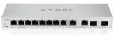 Коммутатор Мультигигабитный Smart L2 коммутатор Zyxel XGS1210-12, 8xGE, 2x1/2,5GE, 2xSFP+, настольный, бесшумный Image