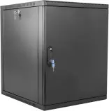 Шкаф ЦМО Шкаф телекоммуникационный настенный сварной 12U (600  350) съёмные стенки, дверь металл, чёрный Image